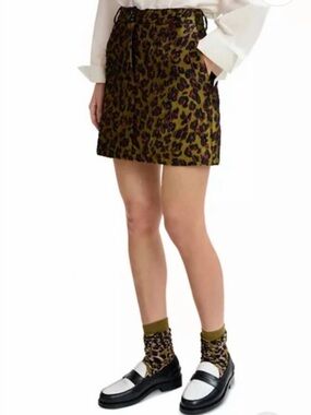 Essentiel Antwerp Mini Skirt in Leopard Print 38/US 6/8/M